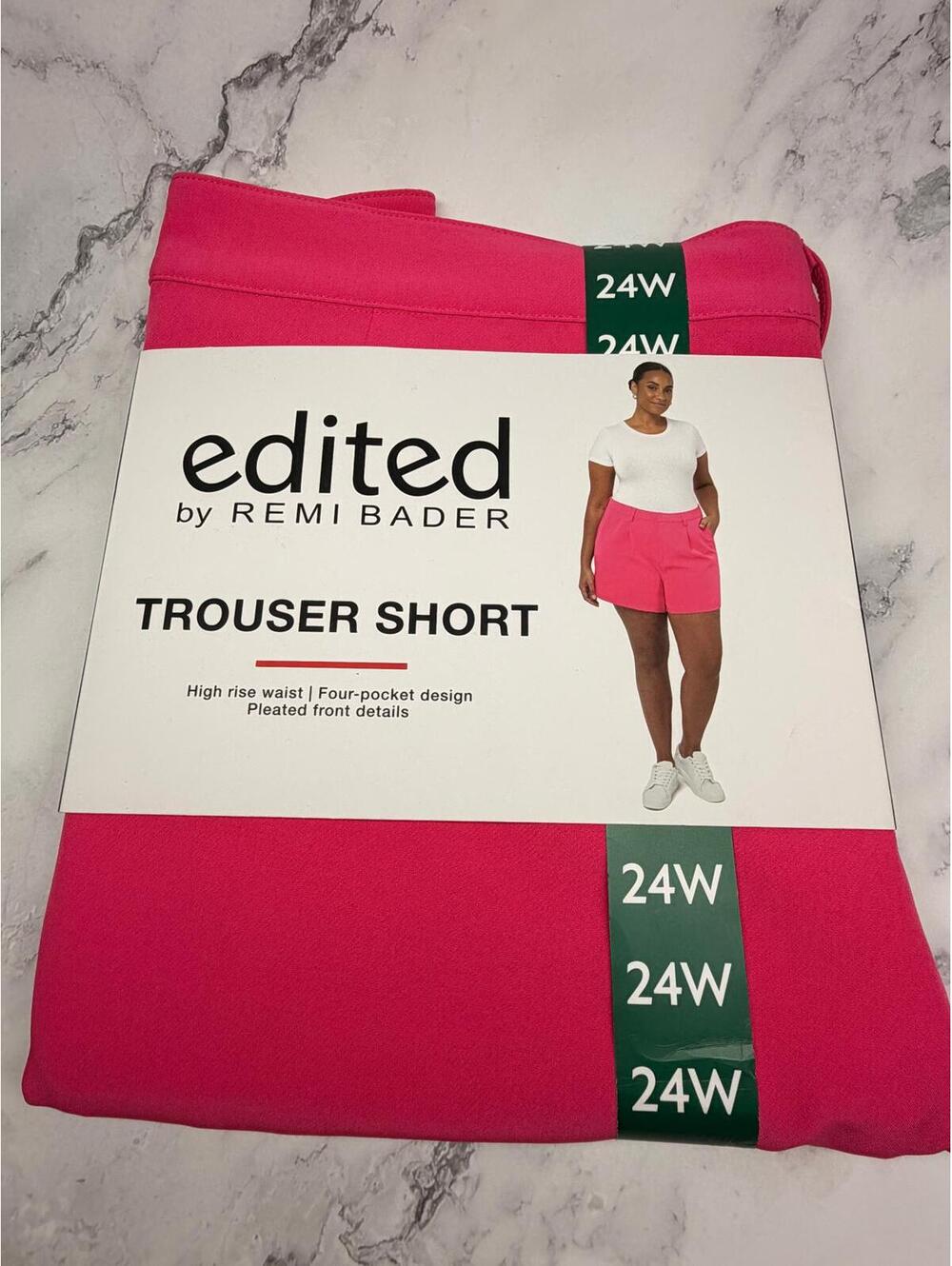 Edited by Remi Bader Trouser Shorts 24W Pink High Rise Pleated NWT Plus‎ Size
